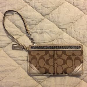 Coach gold wristlet